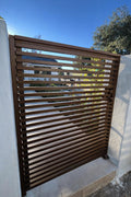 Custom Modern Metal Gate – Horizontal Slat Steel Entry Door by the steel fabrication shop, product image 1