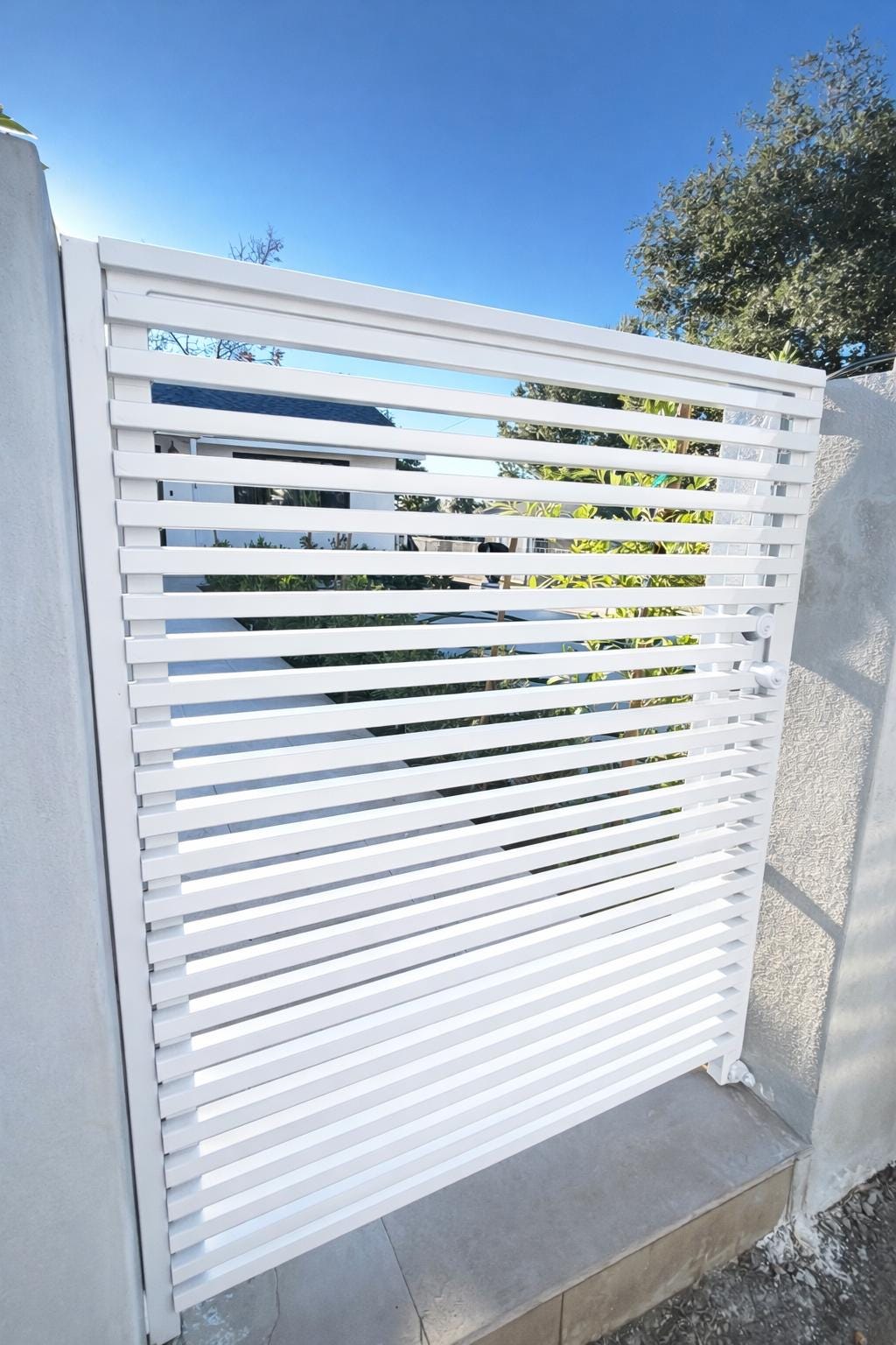 Custom Modern Metal Gate – Horizontal Slat Steel Entry Door by the steel fabrication shop, product image 4