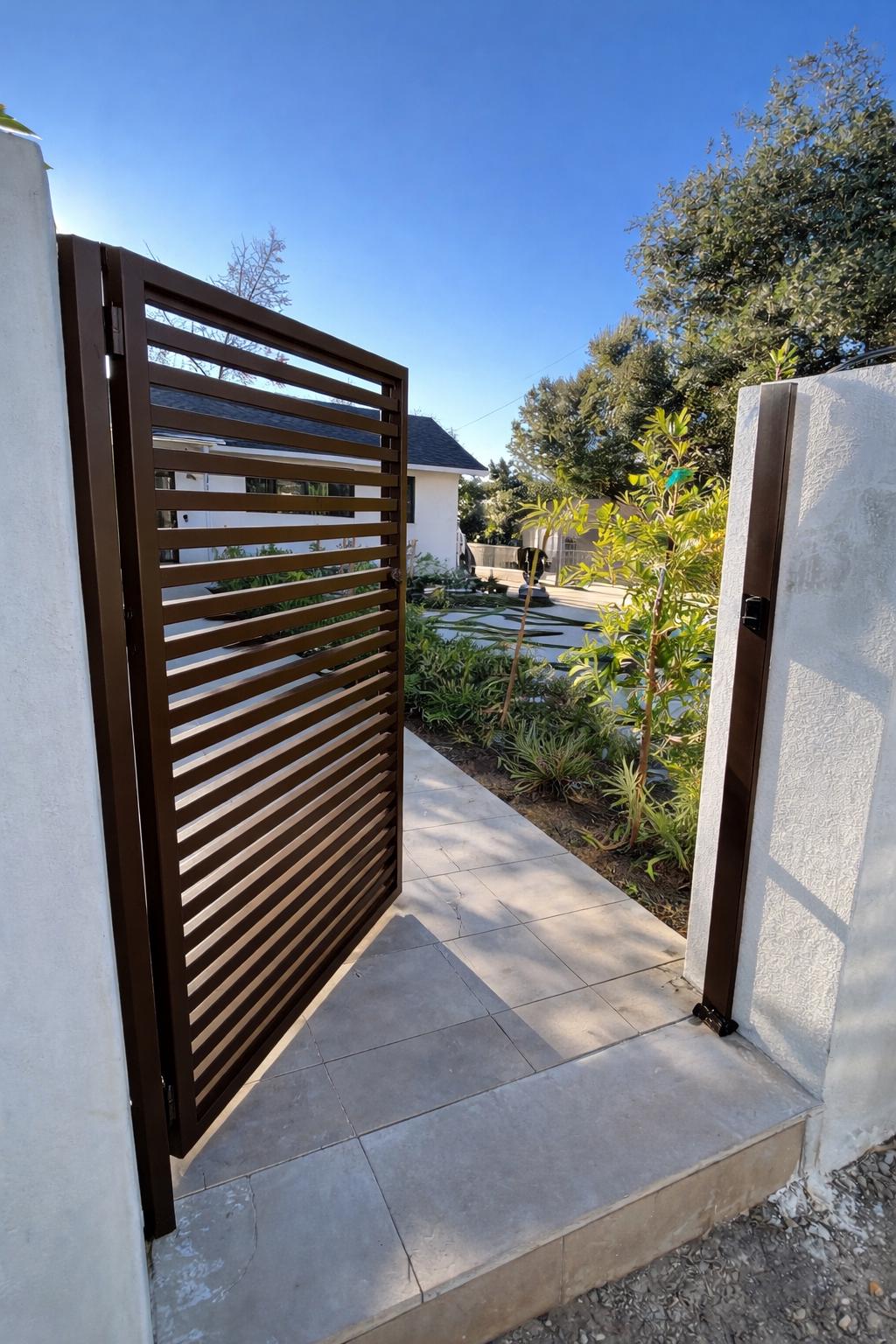 Custom Modern Metal Gate – Horizontal Slat Steel Entry Door by the steel fabrication shop, product image 2