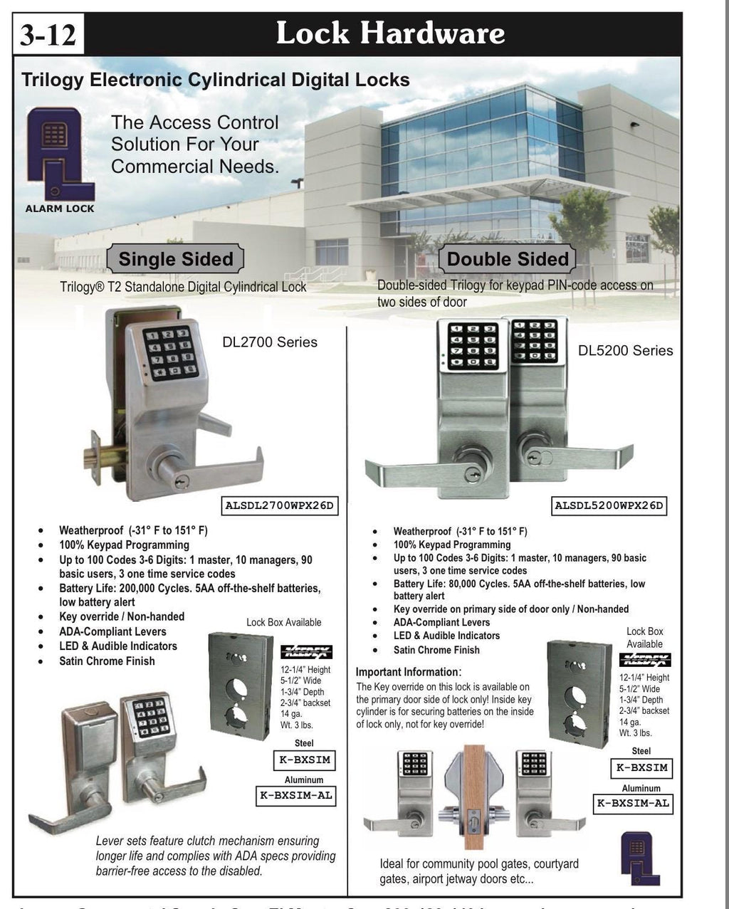 Alarm Lock Heavy-Duty Electronic Weatherproof Door Lock by the steel fabrication shop, product image 3