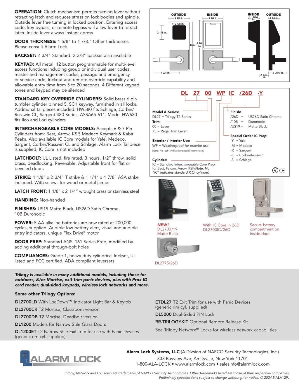 Alarm Lock Heavy-Duty Electronic Weatherproof Door Lock by the steel fabrication shop, product image 2