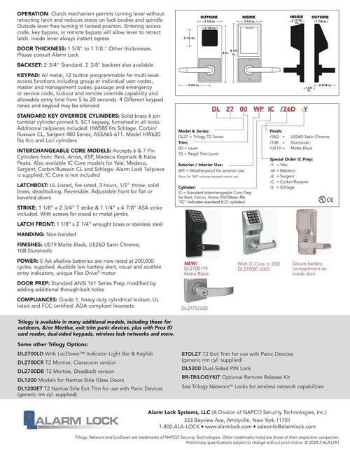 Alarm Lock Heavy-Duty Electronic Weatherproof Door Lock by the steel fabrication shop, product image 2