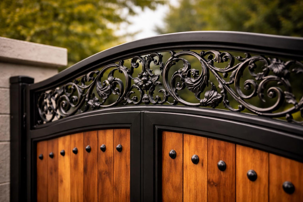 Luxury Arched Wrought Iron Gate by the steel fabrication shop, product image 2