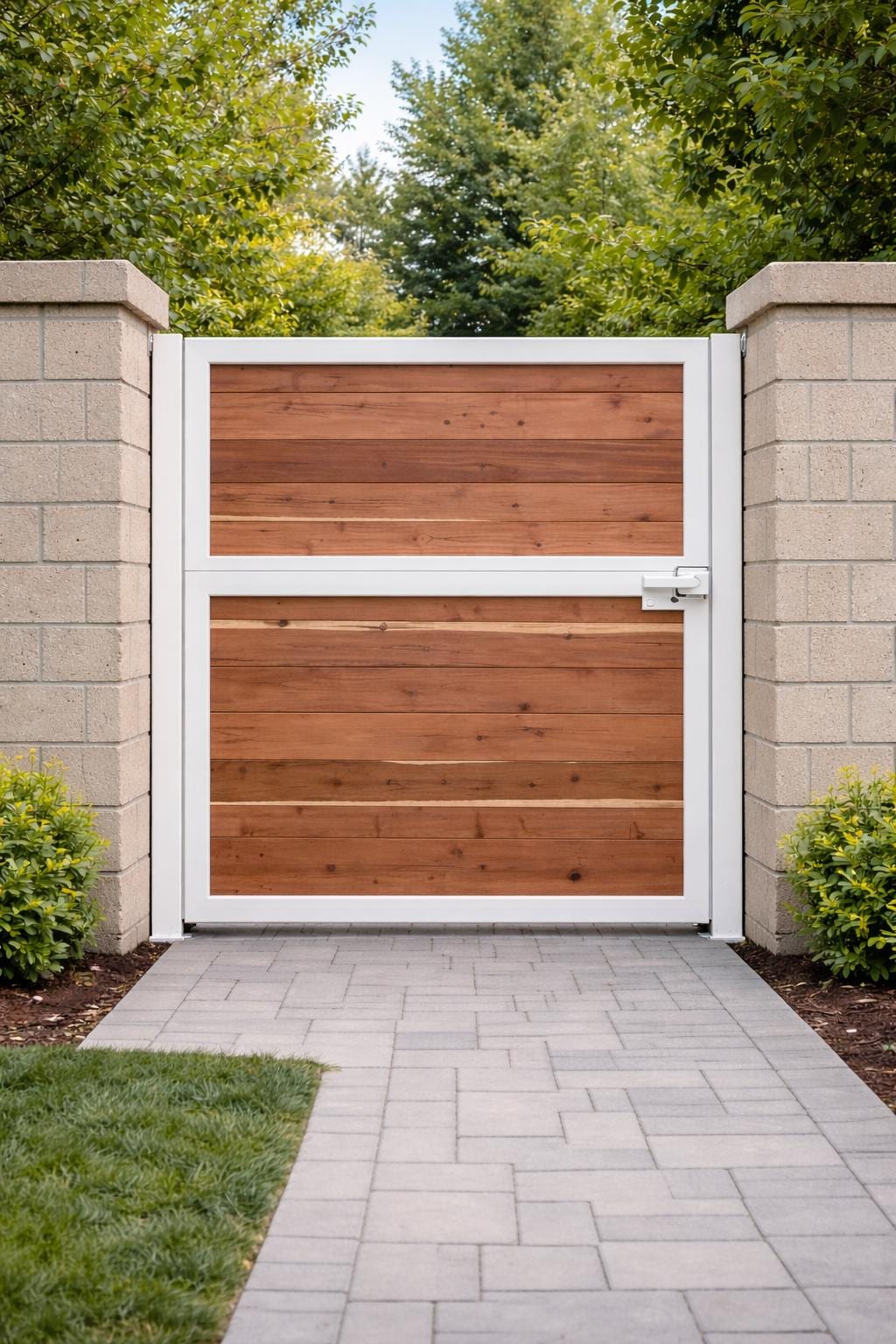 Custom Wood and Steel Garden Gate by the steel fabrication shop, product image 4