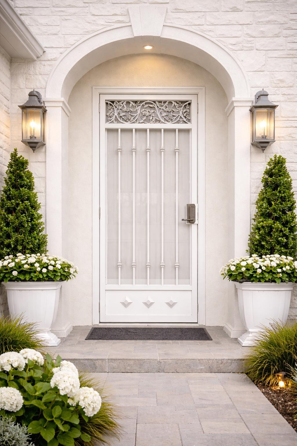 Verona Arch Single Iron Entry Door by the steel fabrication shop, product image 2