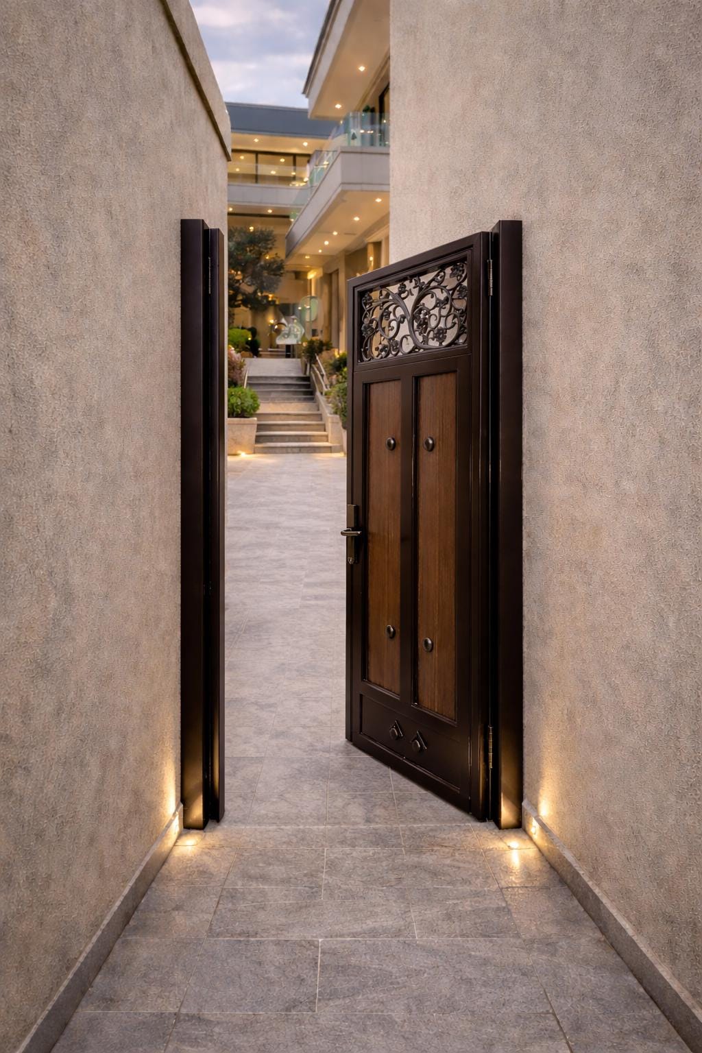 Custom Steel Walk Gate – Modern Garden Path Entry Door, Powder Coated Metal by the steel fabrication shop, product image 2