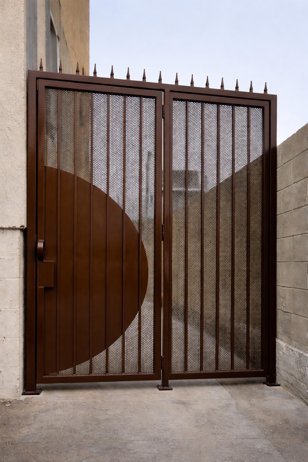 Noverra Steel Studio Eclipse Modern Double Steel Privacy Gate by the steel fabrication shop, product image 2