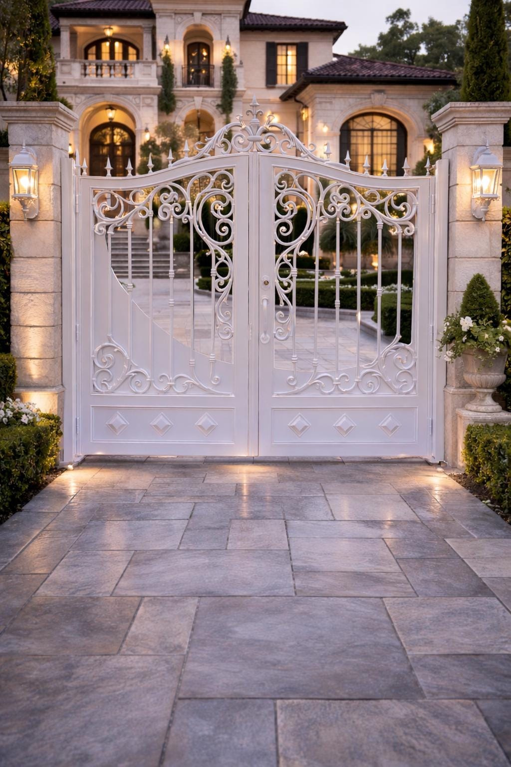 Wrought Iron Driveway Gate – Arched Scroll Estate Entry, Matte Black Finish by the steel fabrication shop, product image 3