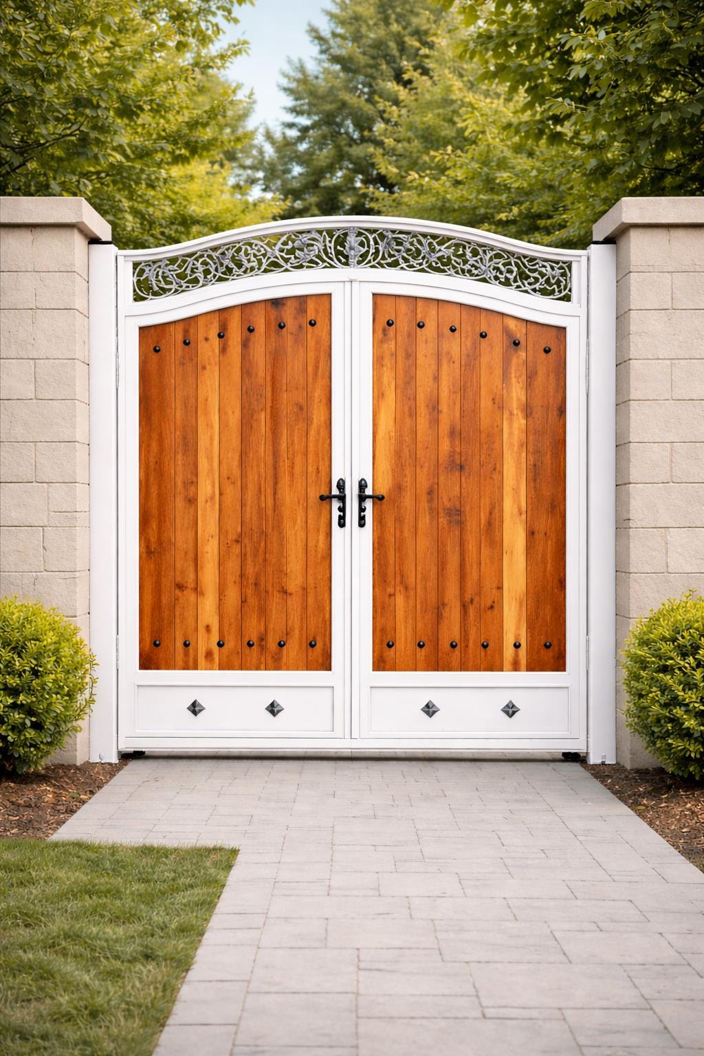 Luxury Arched Wrought Iron Gate by the steel fabrication shop, product image 3