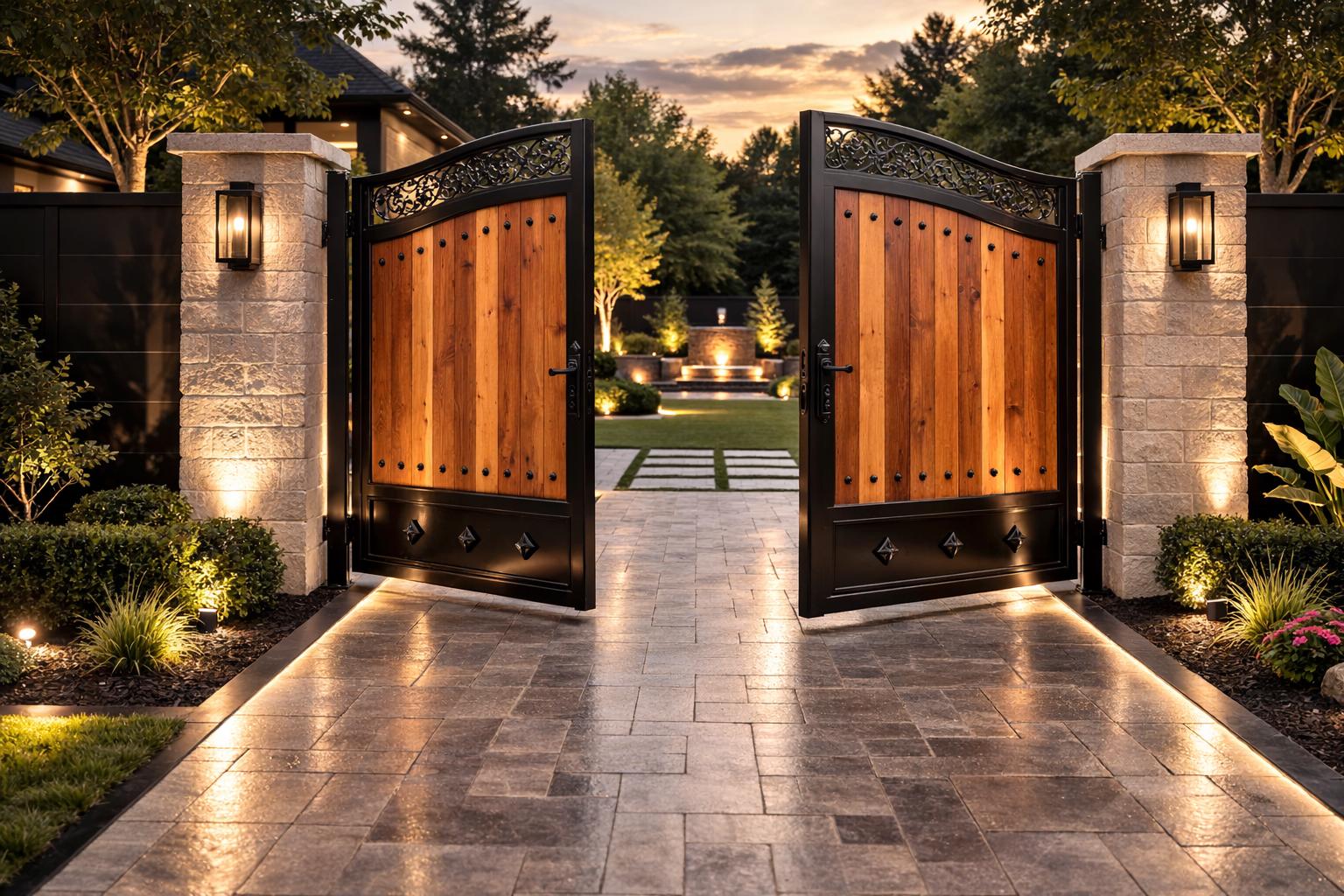 Luxury Arched Wrought Iron Gate by the steel fabrication shop, product image 1