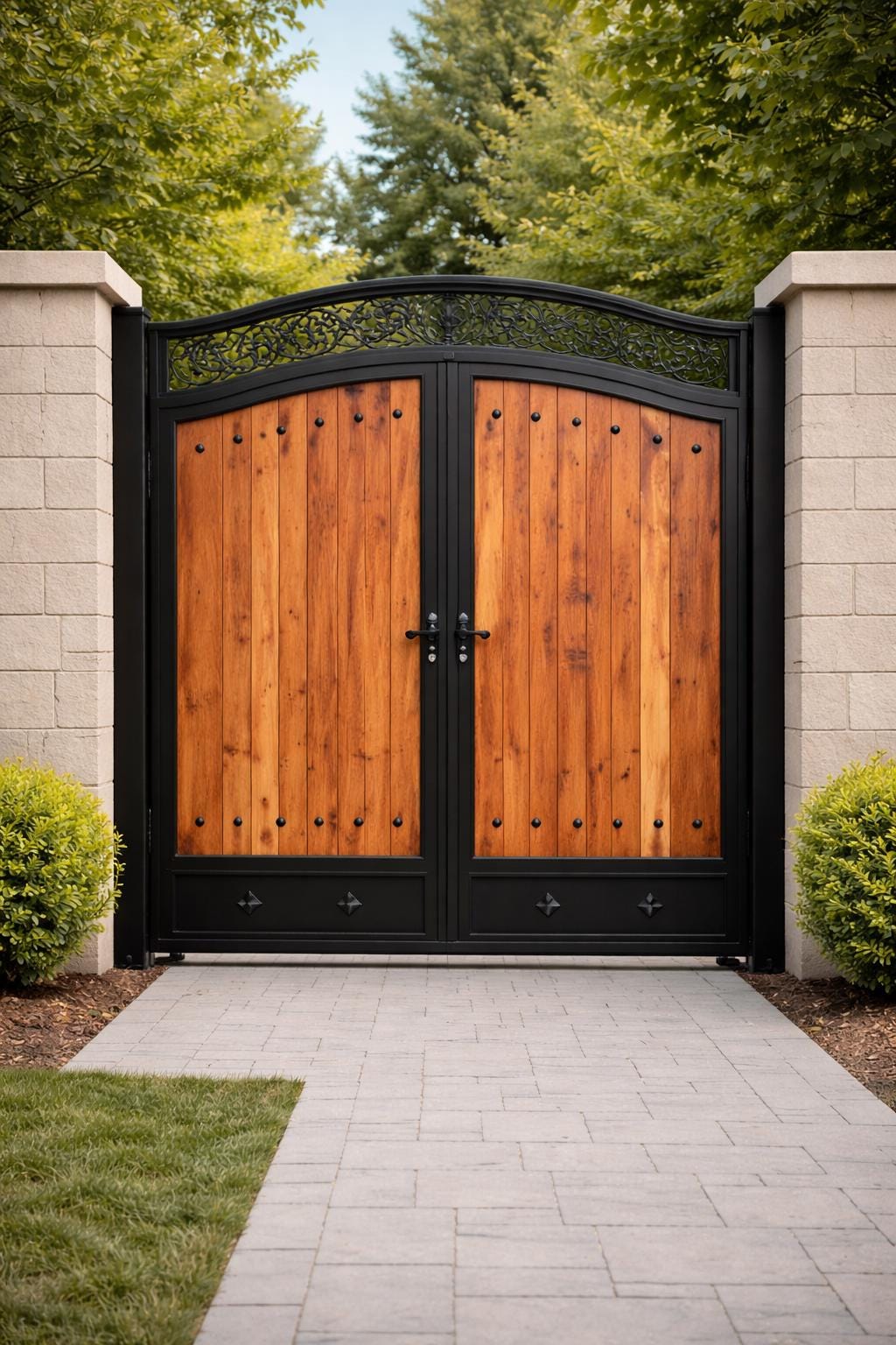 Luxury Arched Wrought Iron Gate by the steel fabrication shop, product image 4