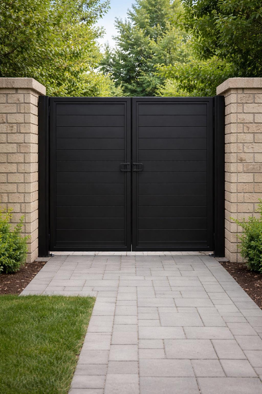 Modern Double Steel Driveway Gate by the steel fabrication shop, product image 4