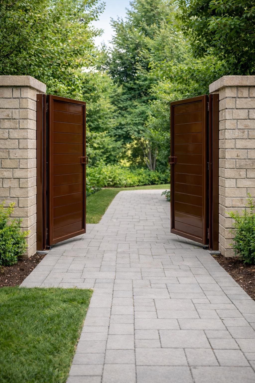 Modern Double Steel Driveway Gate by the steel fabrication shop, product image 2