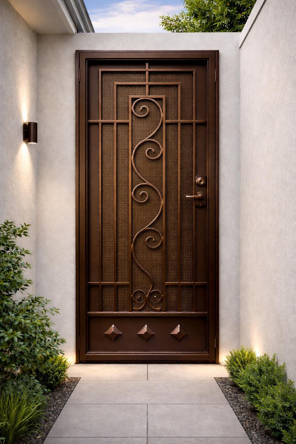 Solvanta Iron Entry Door – Scroll Security Front Door, Matte Black Finish by the steel fabrication shop, product image 2