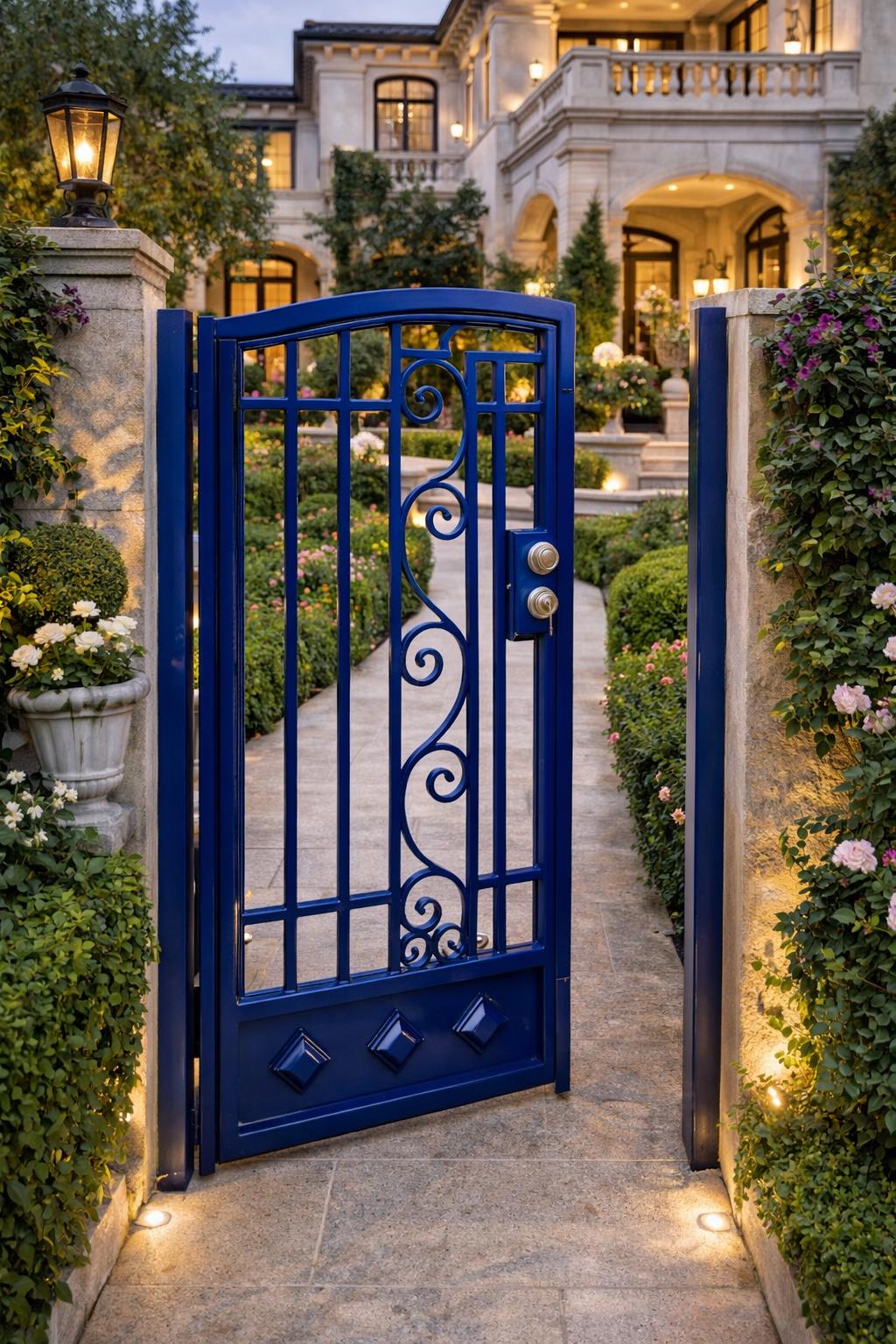 Estella Scroll Steel Walk Gate by the steel fabrication shop, product image 3