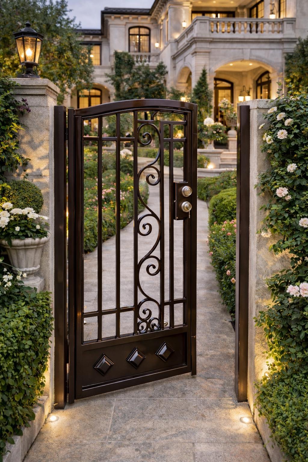 Estella Scroll Steel Walk Gate by the steel fabrication shop, product image 4