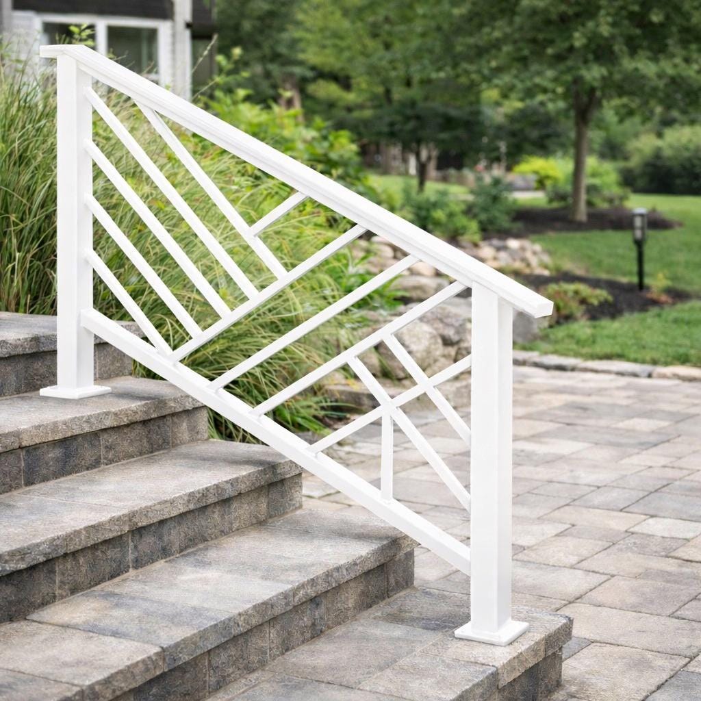 Meridian Modern Exterior Stair Railing by the steel fabrication shop, product image 3