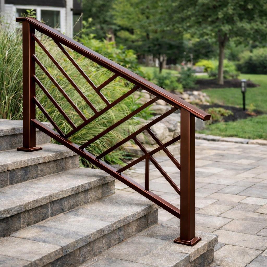 Meridian Modern Exterior Stair Railing by the steel fabrication shop, product image 4