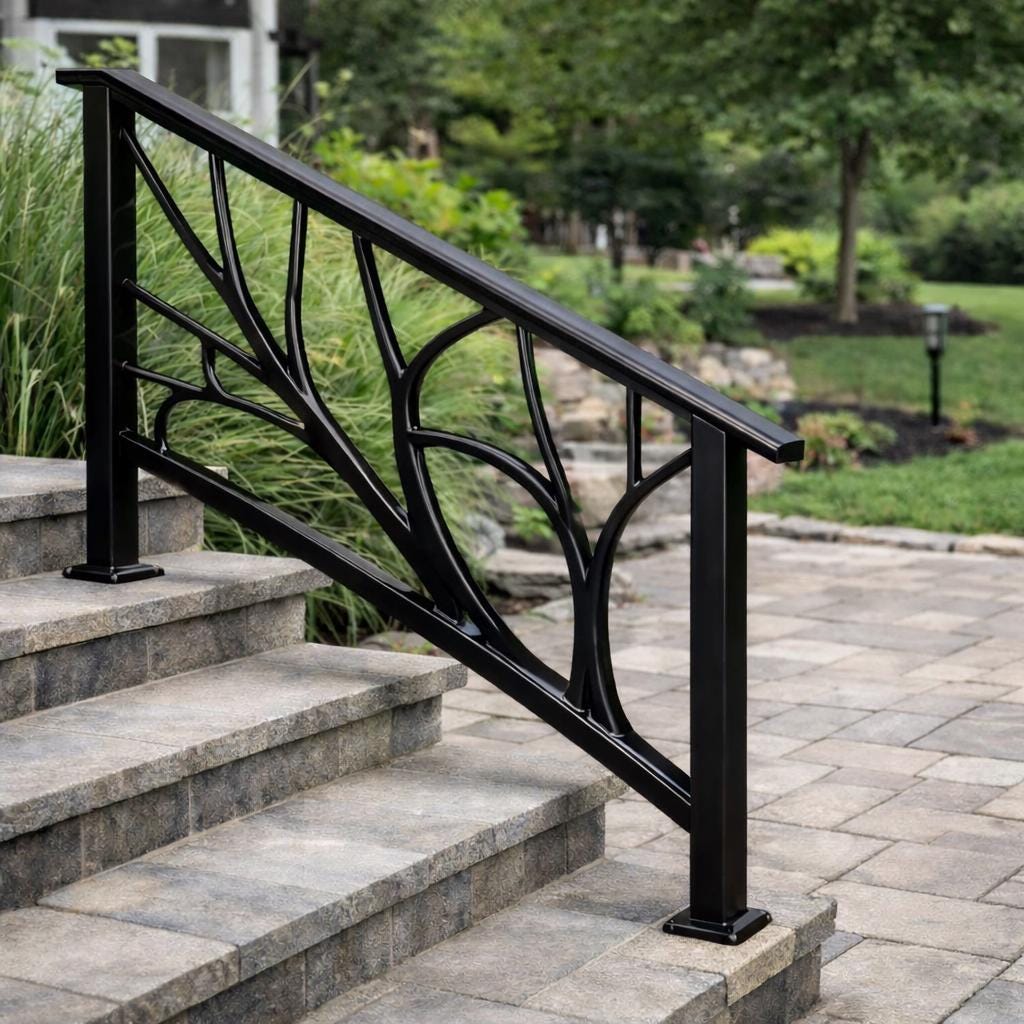 Arborline Modern Exterior Stair Railing by the steel fabrication shop, product image 1