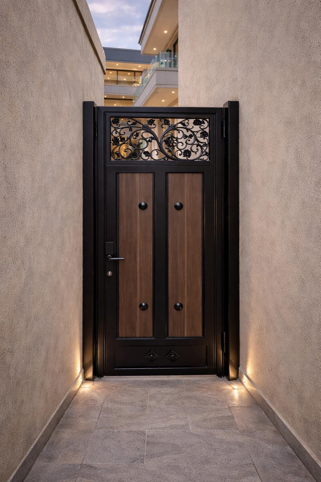 Custom Steel Walk Gate – Modern Garden Path Entry Door, Powder Coated Metal by the steel fabrication shop, product image 4