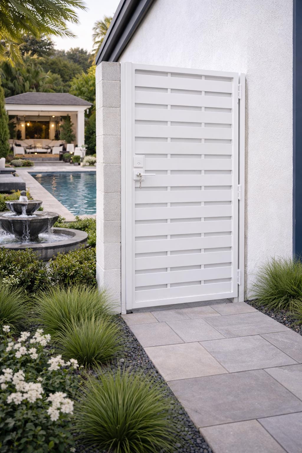Modern Horizontal Privacy Gate by the steel fabrication shop, product image 2