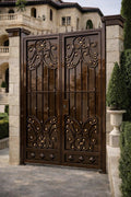 Firenze Scroll Double Wrought Iron Gate by the steel fabrication shop, product image 1