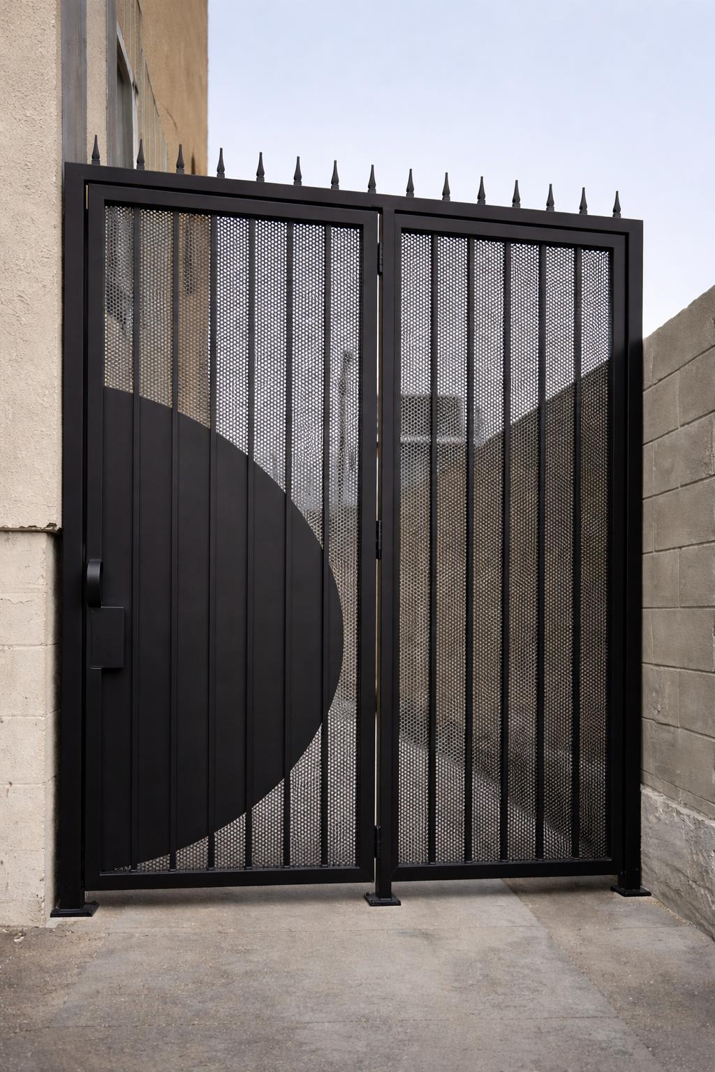 Noverra Steel Studio Eclipse Modern Double Steel Privacy Gate by the steel fabrication shop, product image 1