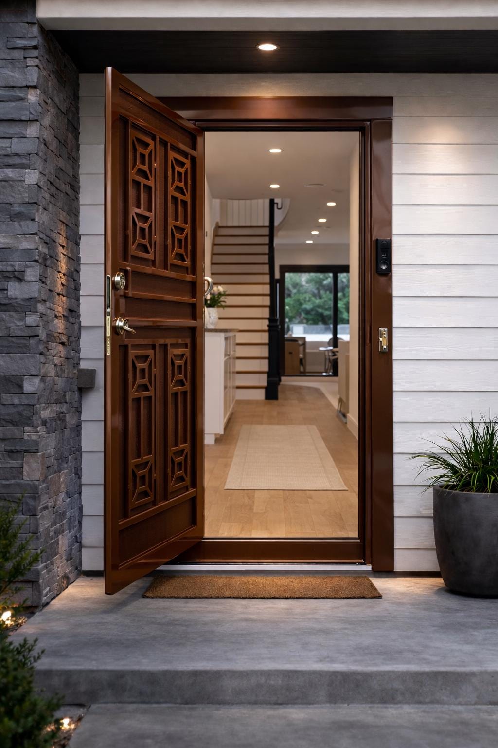 Orion Modern Single Steel Entry Door by the steel fabrication shop, product image 2