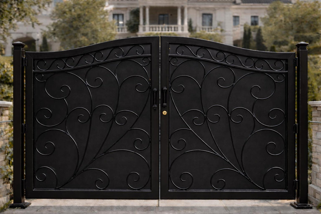 Ravello Grand Arched Double Wrought Iron Driveway Gate by the steel fabrication shop, product image 4